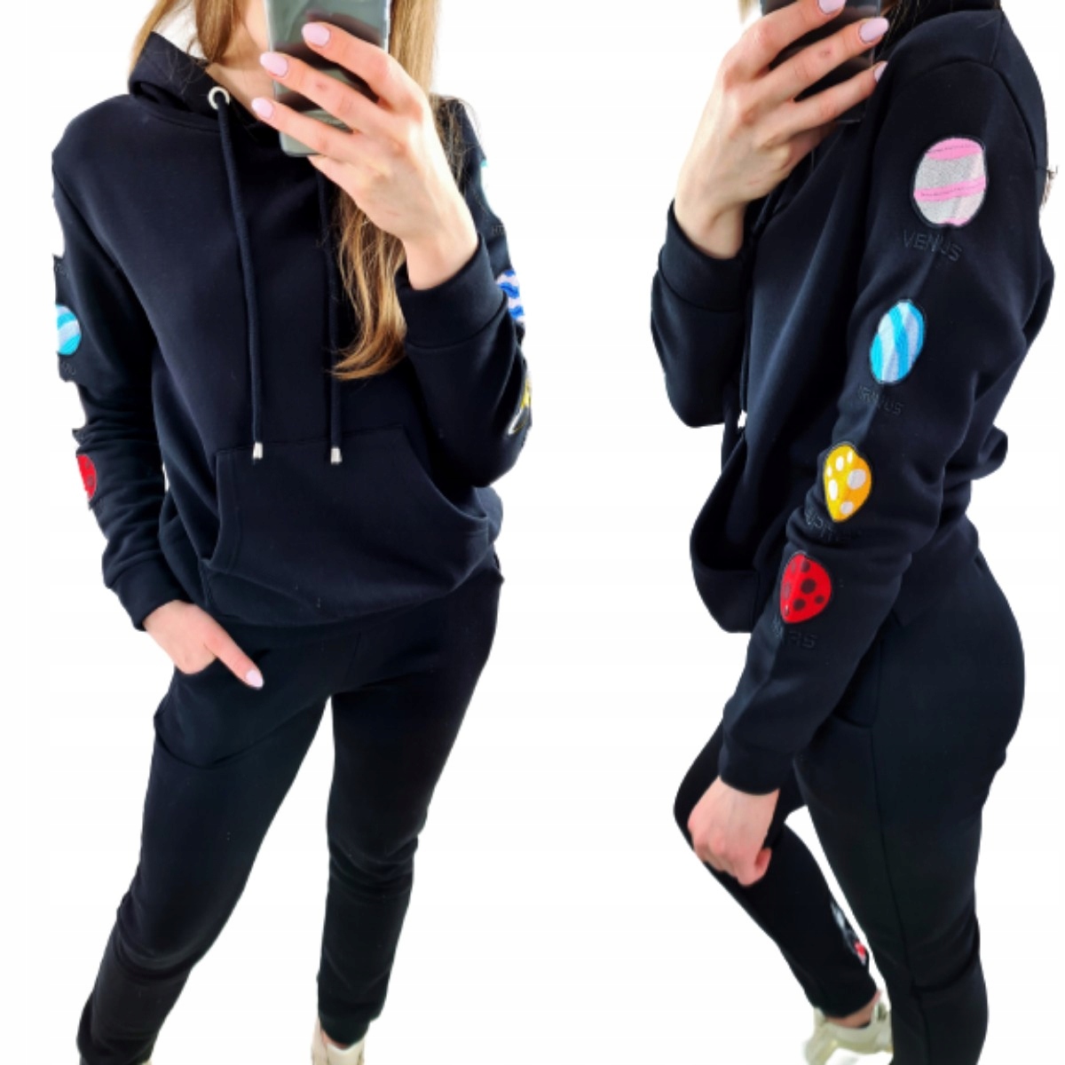 Komplet Kalhoty Mikina Planet Černá