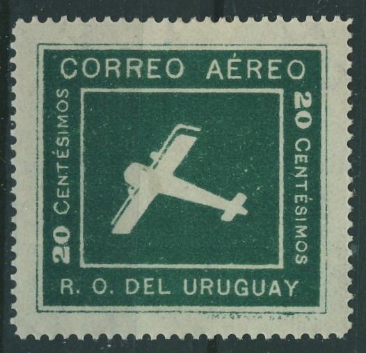 Uruguay 20 centimos - Samolot , Correo Aereo