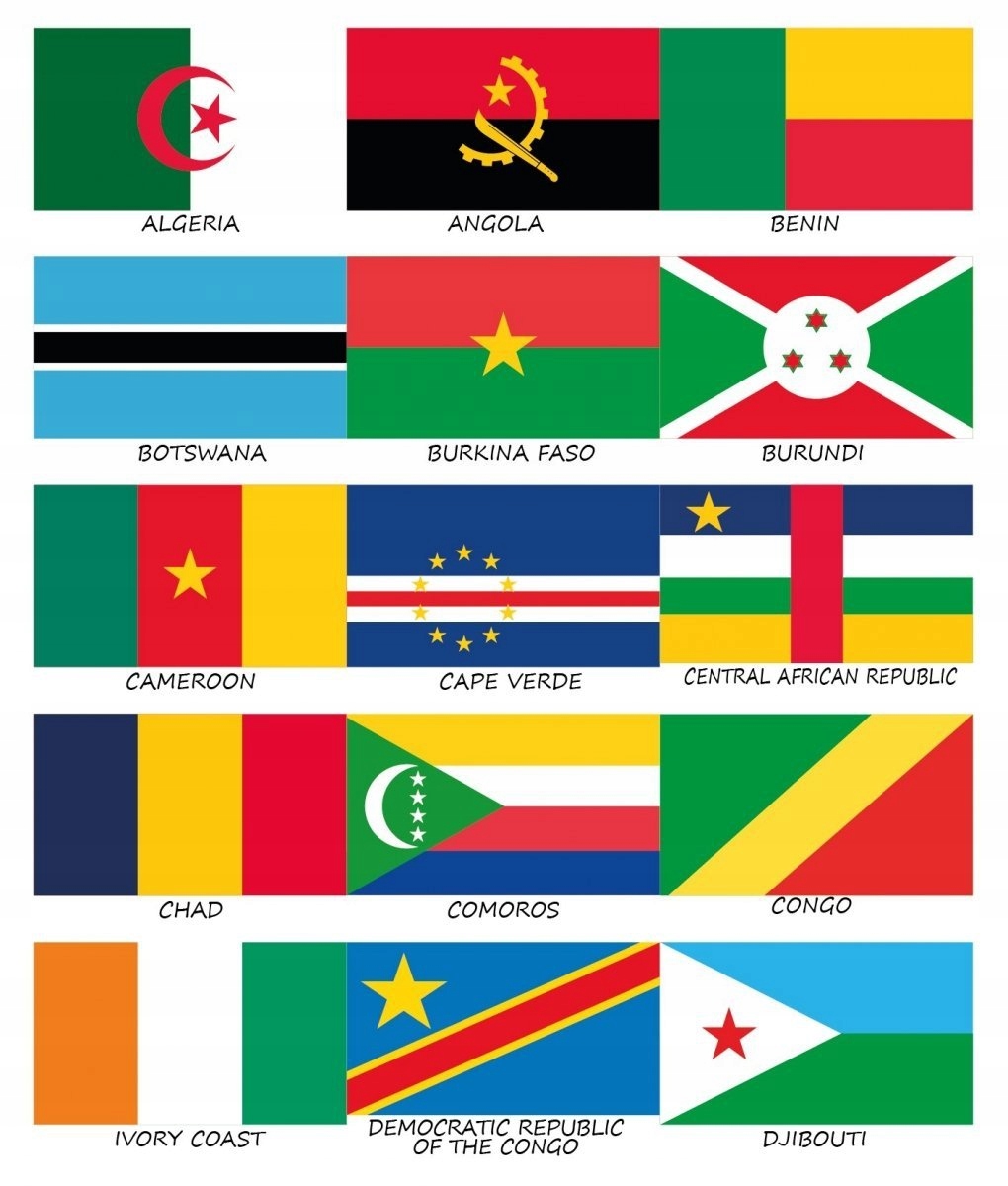 

Zestaw flag Afryki 50x70 mm