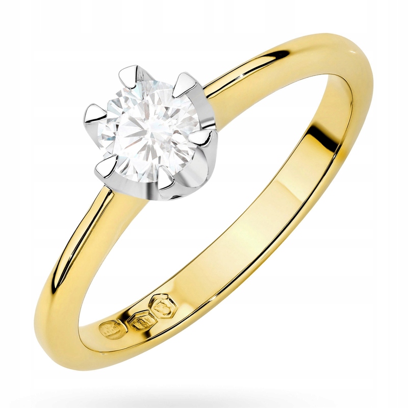 Krásný Zlatý Prstýnek 585 s Briliantem 0,50 ct