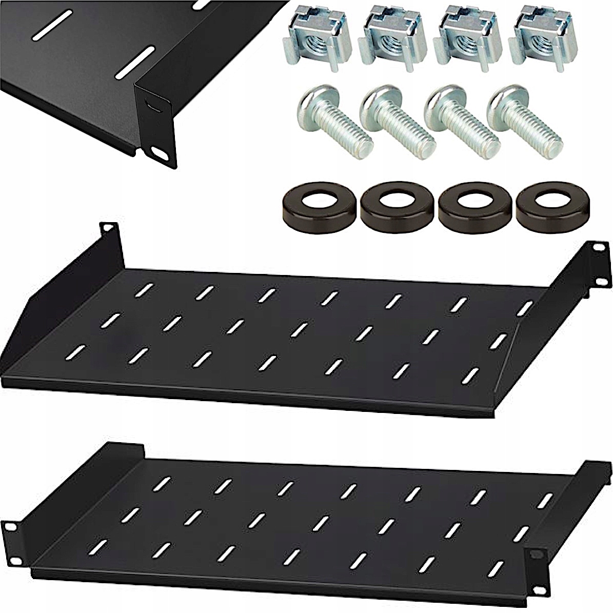 

Półka Rack 19" 1U 170mm do Szaf Serwerowych Czarna