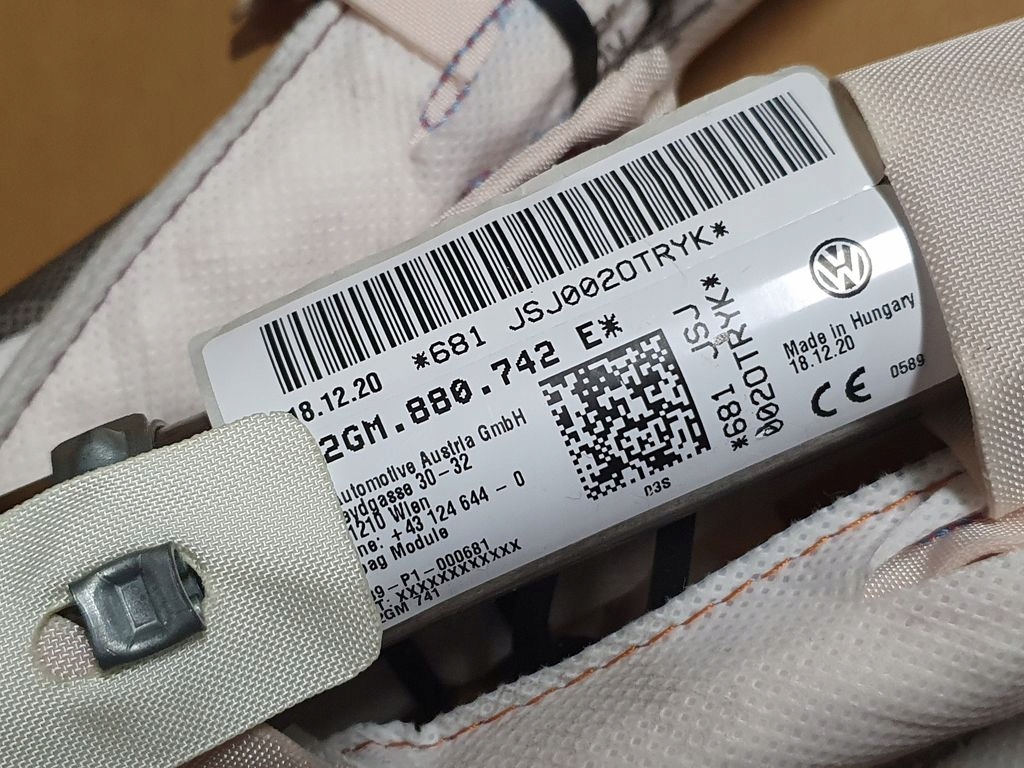 Dachvorhang Airbag rechts VW T-CROSS 2GM880742E neu Original