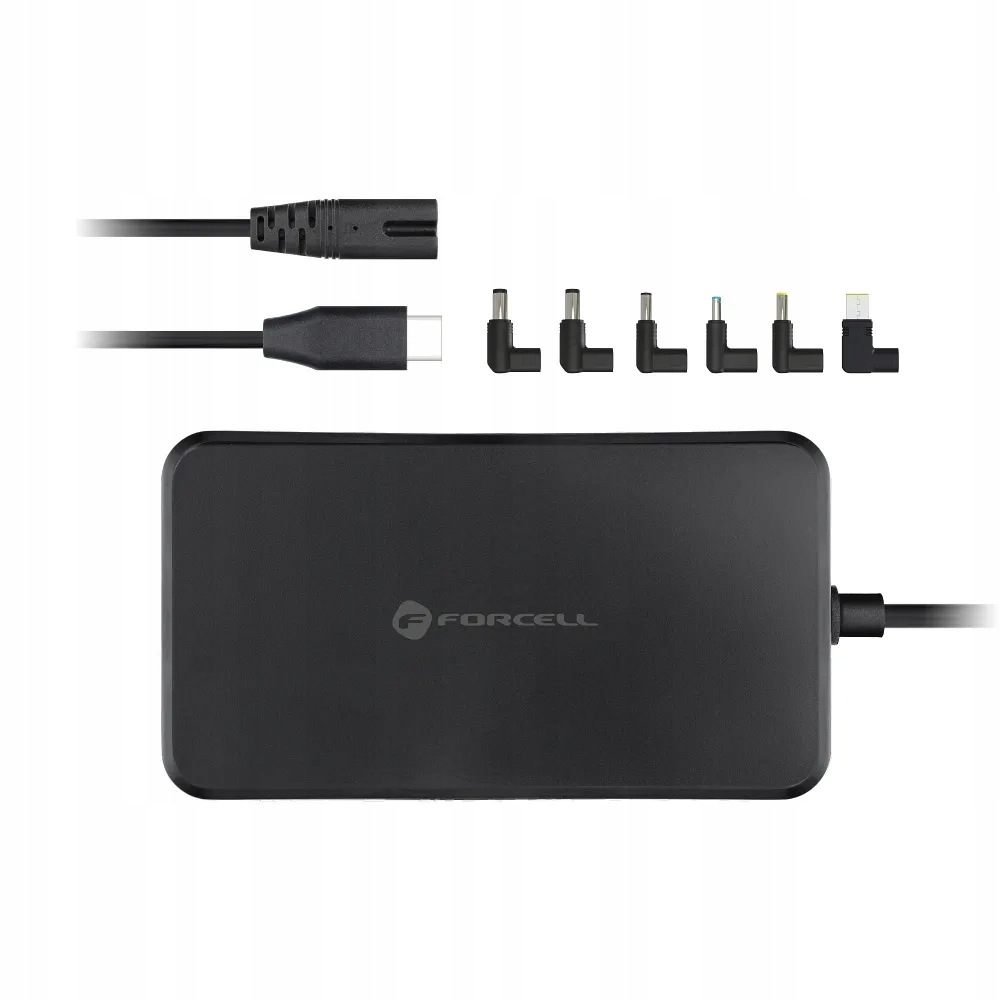 Univerzální Napájecí Adaptér Pro Notebook 90W Forcell Usb C 6 Koncovek E856, Černý