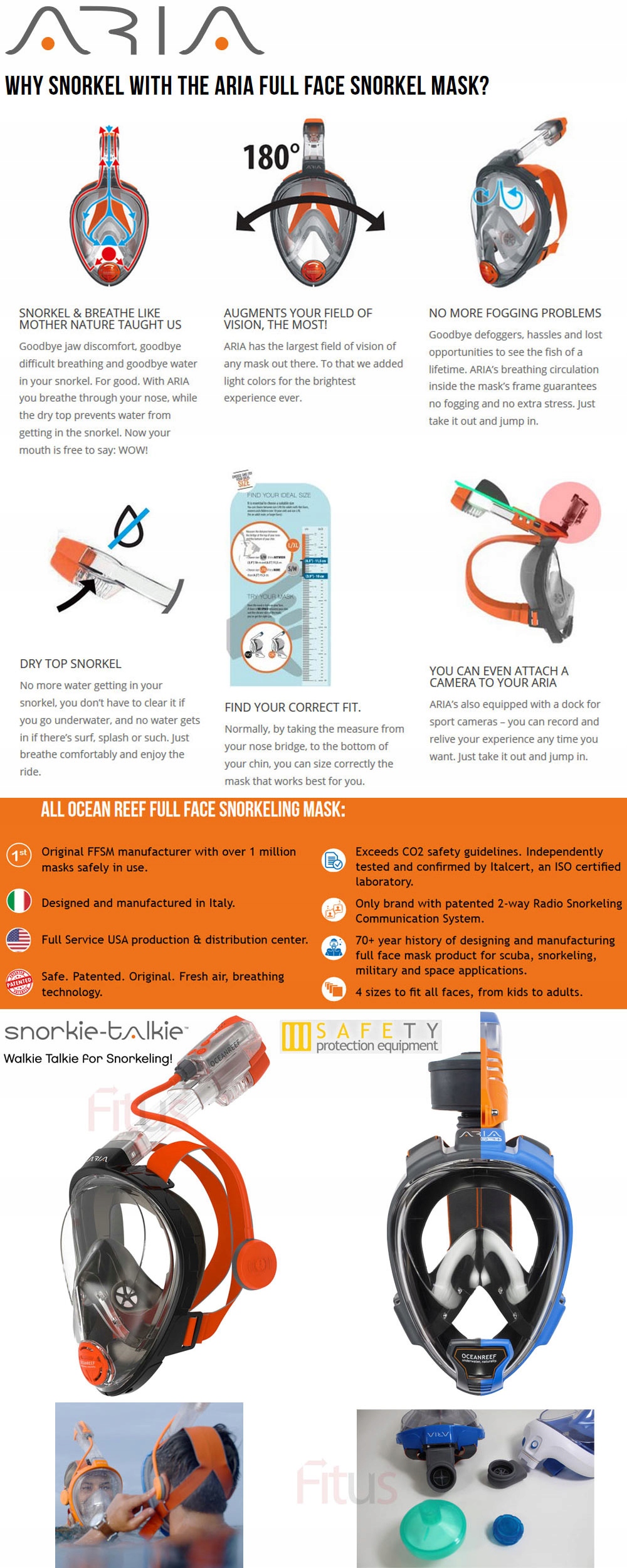 OCEAN REEF MASKA PEŁNOTWARZOWA ARIA CL PŁETWY DUO Model ARIA