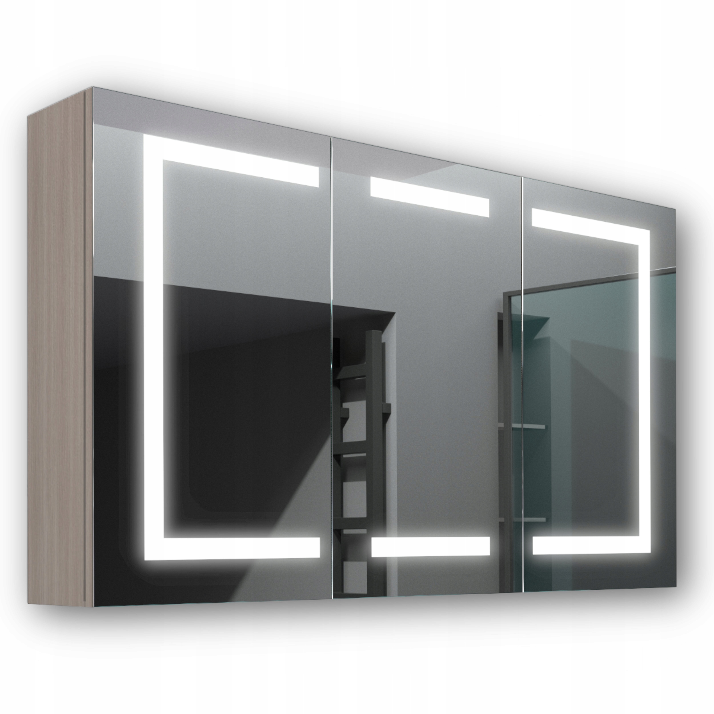 Dřevěná skříňka 120x70 Led zrcadlo Zeus Akácie