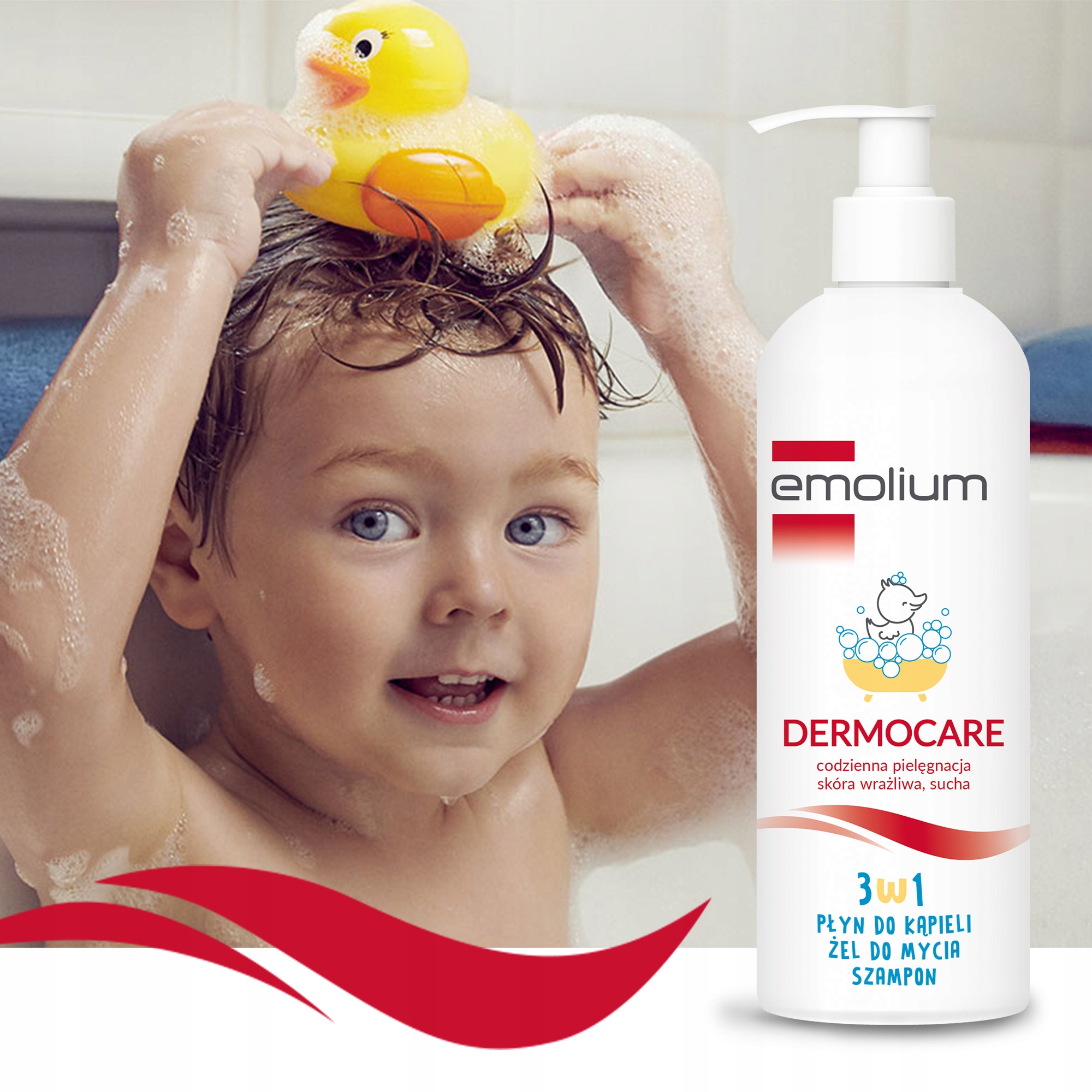 EMOLIUM DERMOCARE 3w1 Kąpiel, Mycie, Szampon 400ML Marka Emolium