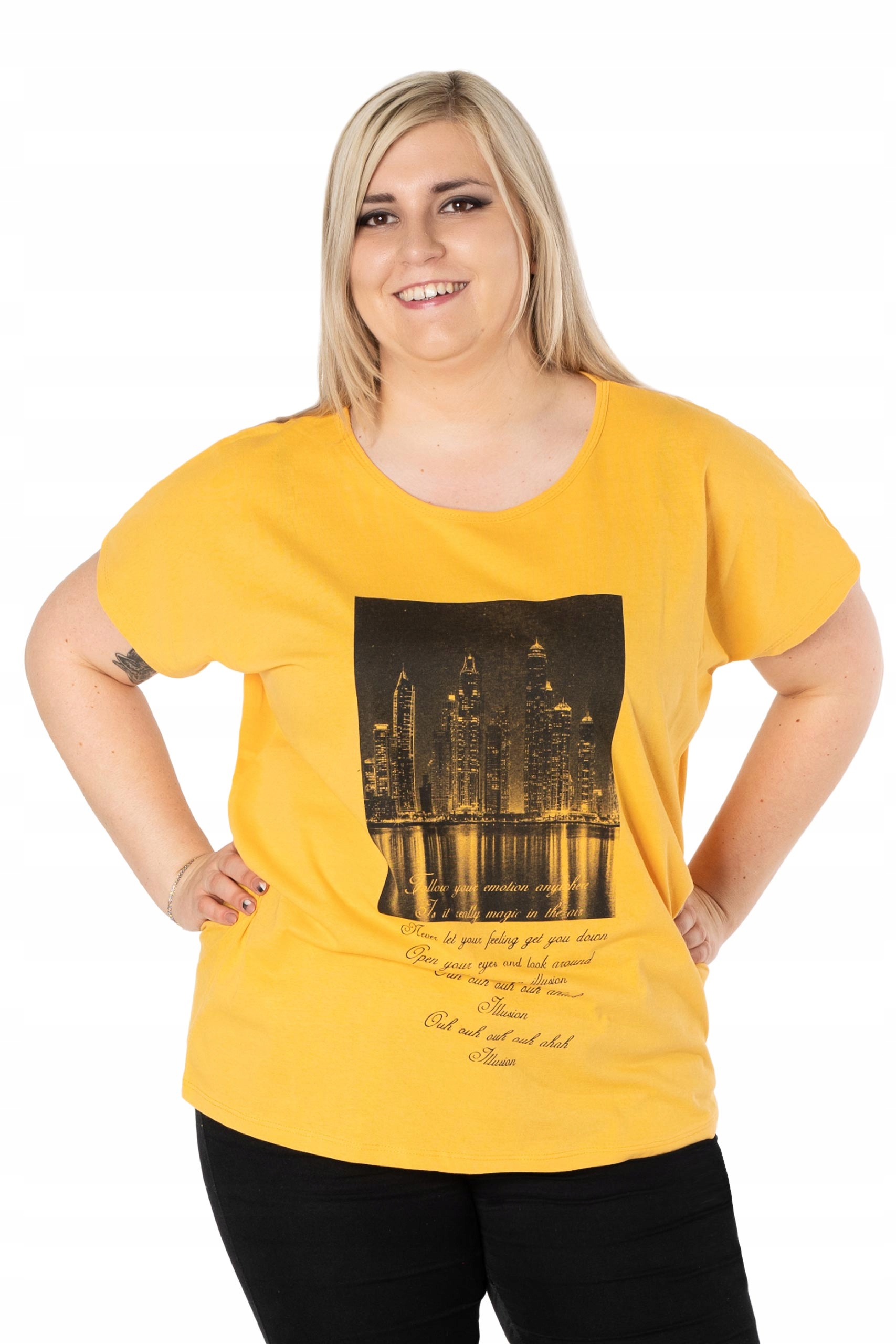 

Duża Koszulka Bluzka Damska T-shirt Top KD16-8 6XL