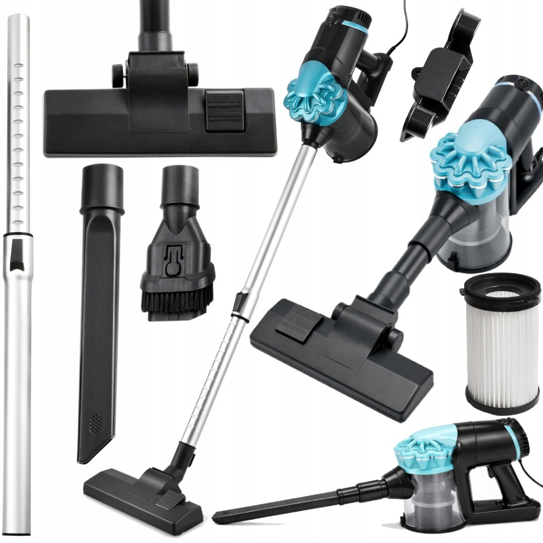 Pionowy Odkurzacz Cyklonowy 2W1 600W Hepa Antybakteryjny Bezworkowy XXL