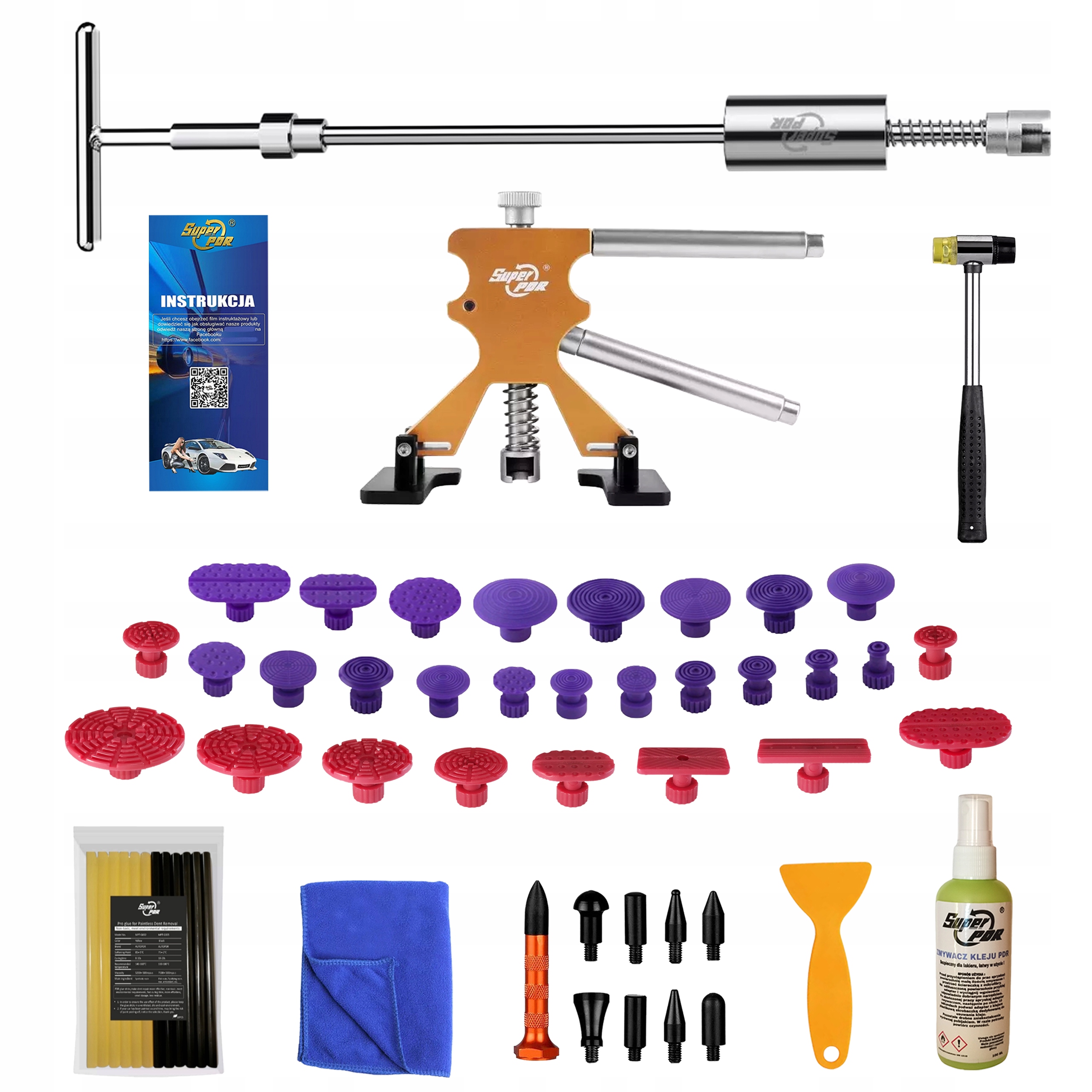 Sada na odstraňování promáčklin pdr Puller Kladivo lepidlo