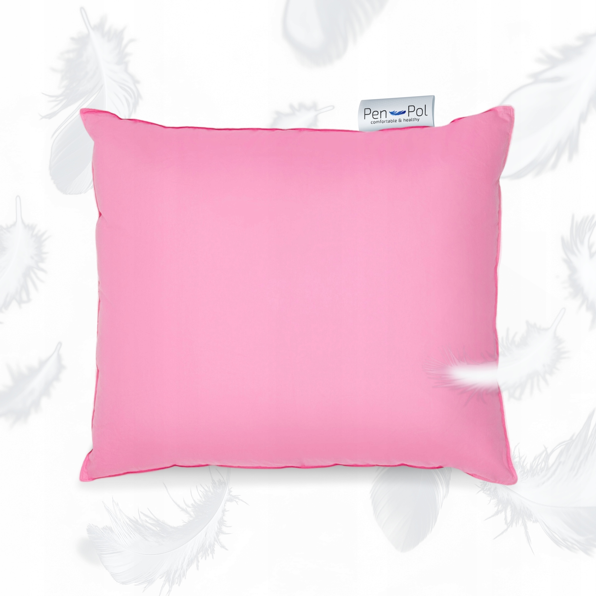Polštář na spaní z peří Premium, 70 x 80 cm, růžový 70 % péřový, do ložnice