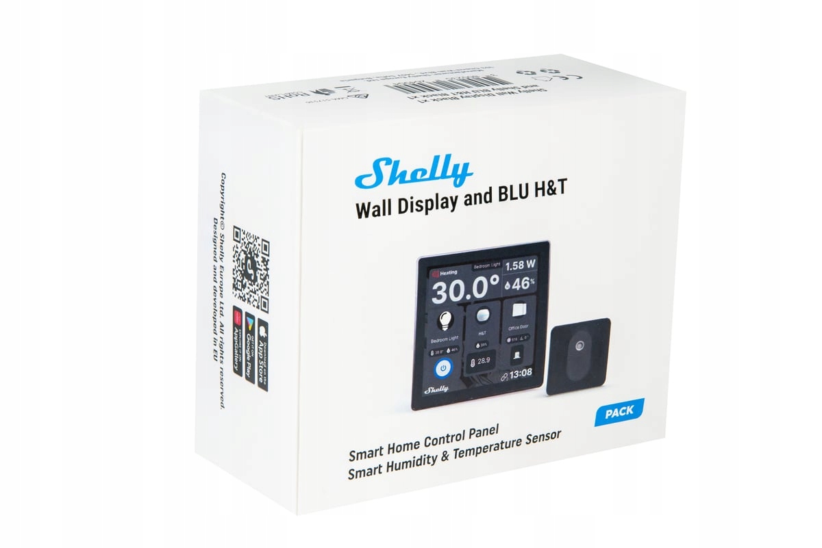 SHELLY Wall Display Black + BLU H&T Black Panel Sterujący Mały + Czujnik czarny — 5