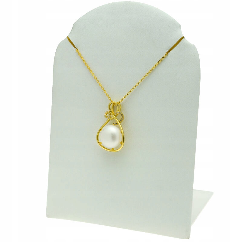 Zlatý Řetízek S Perlou A Zirkony Stříbro 925