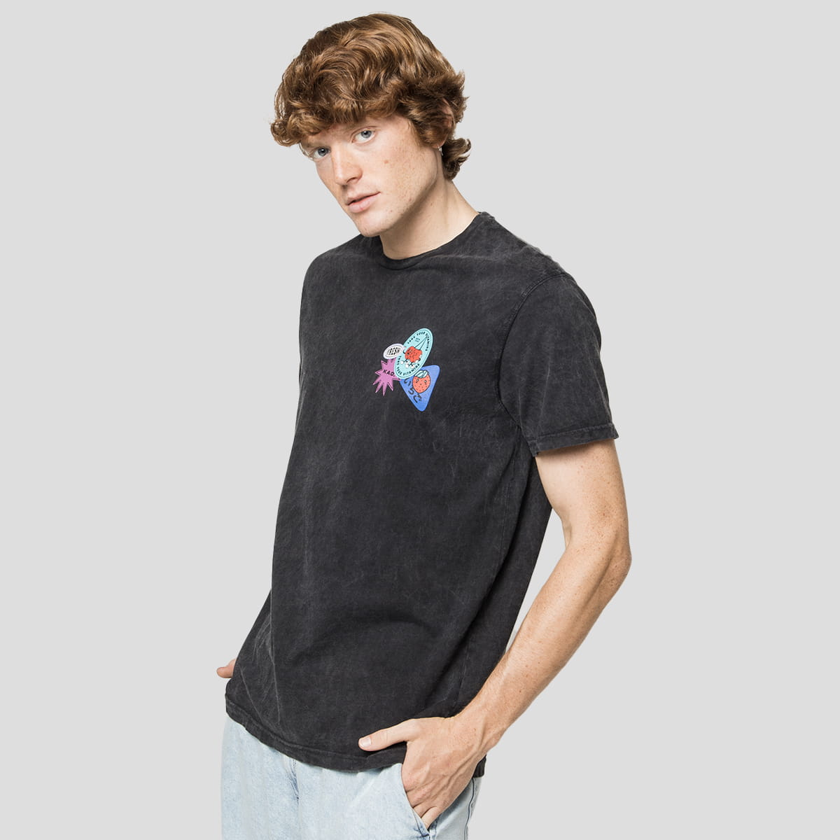 Tričko Kaotiko Washed Fresh Black S, černé, Městské