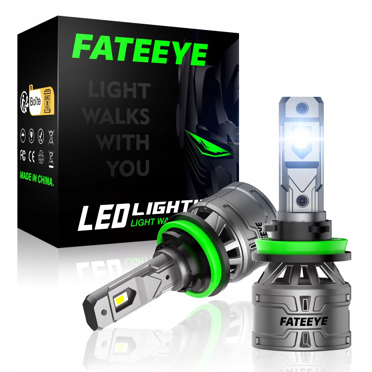 

Żarówki Fateeye Led H11 120W 6000K Mocne Canbus