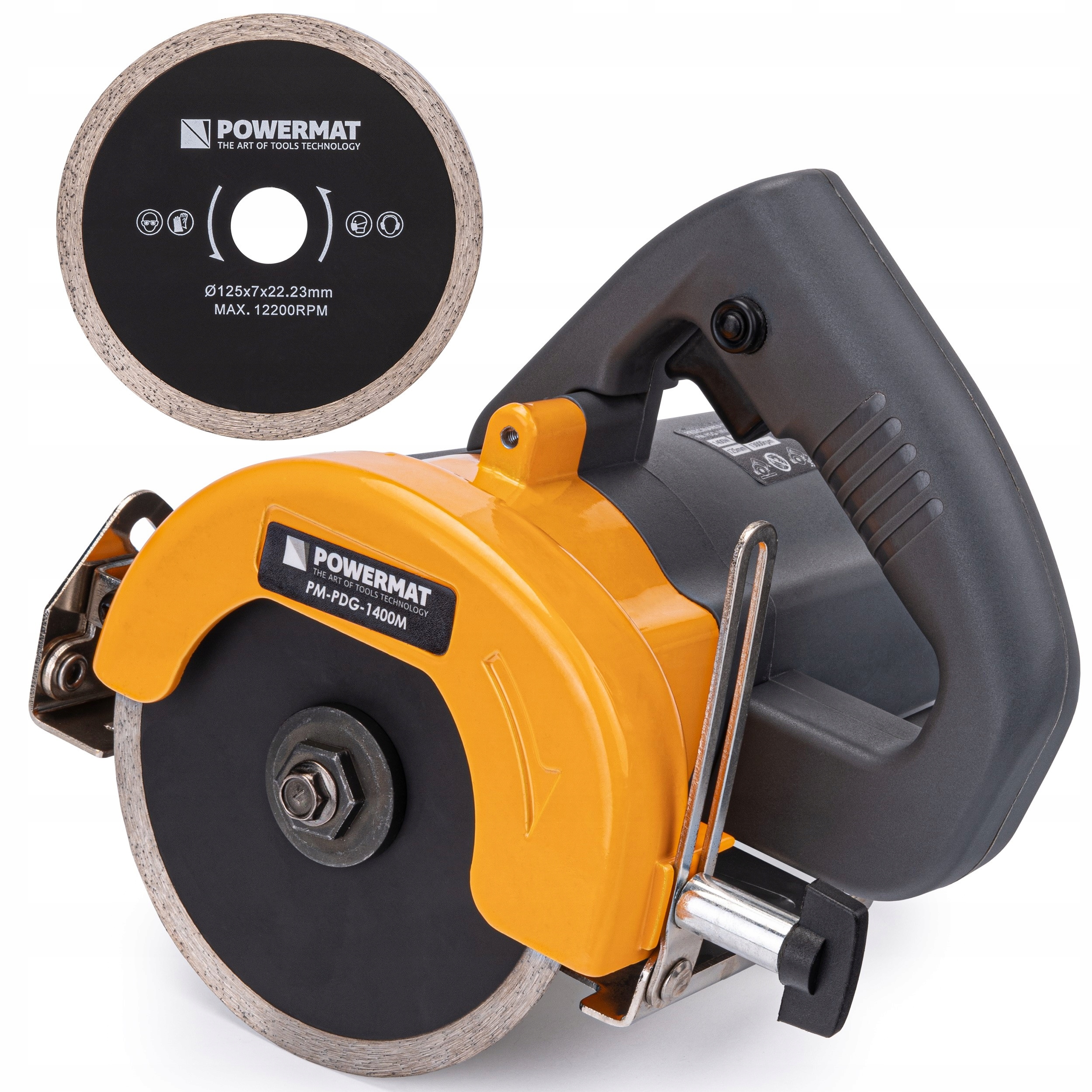 Kotoučová Řezačka Pro Dlaždice Slinuté Dlažby Glazury 1400W 125mm 2X Kotouč Powermat