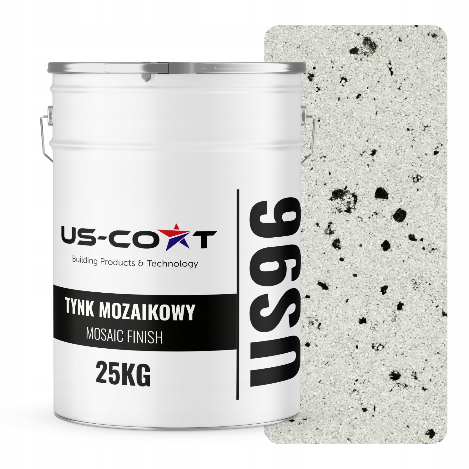 Mozaiková Omietka Mozaika 25 Kg Biela Farba S Čiernou Sľudou M02 Ozdobná Živica