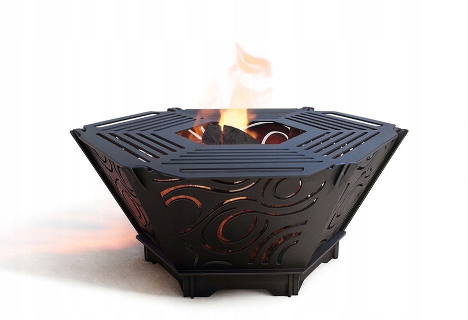 Zahradní Ohniště Ocelové 3 MM S Roštem, Skládací, Moderní Gril 800°C