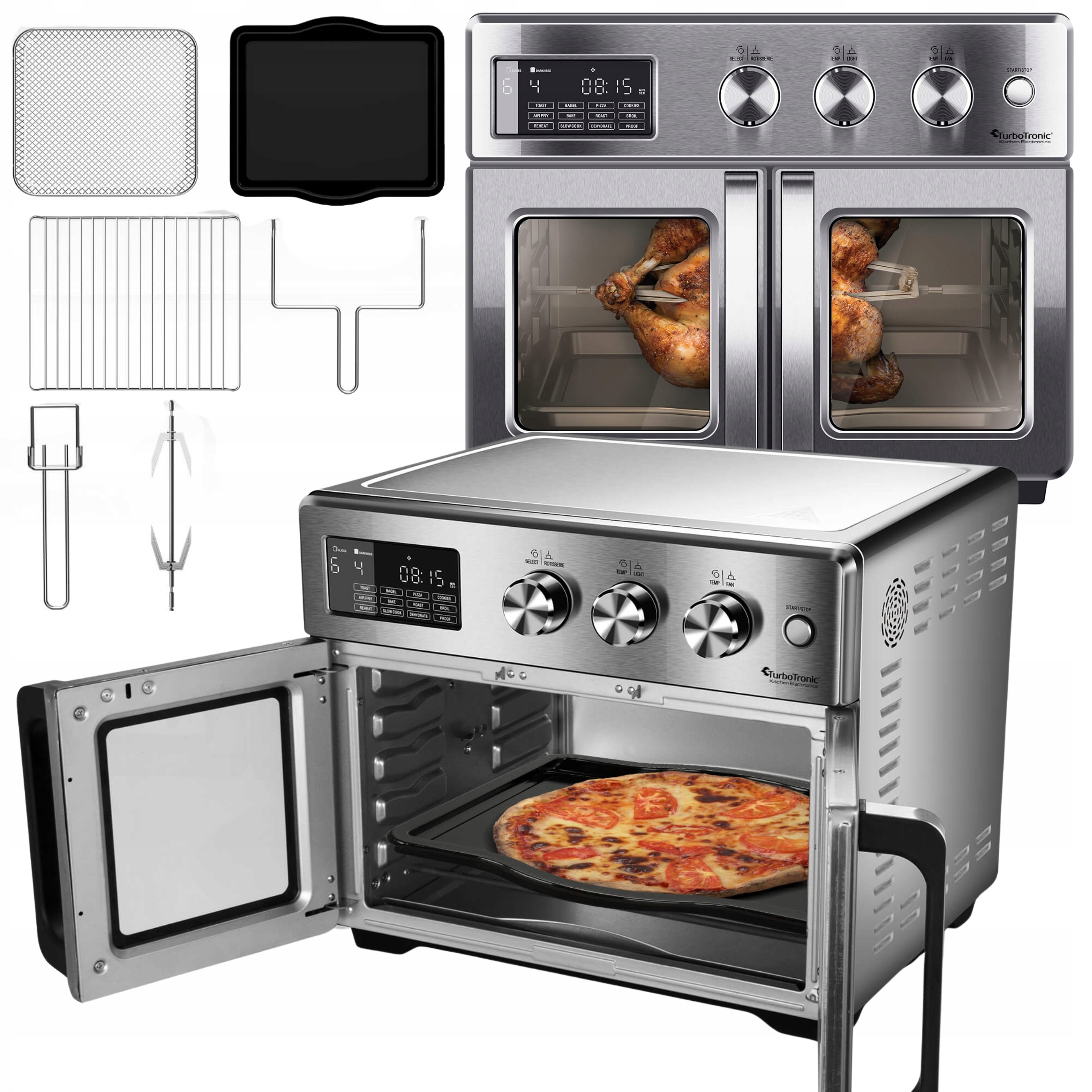 Mini Piekarnik Elektryczny Air Fryer Frytownica Dehydrator 32L Grill 1700W