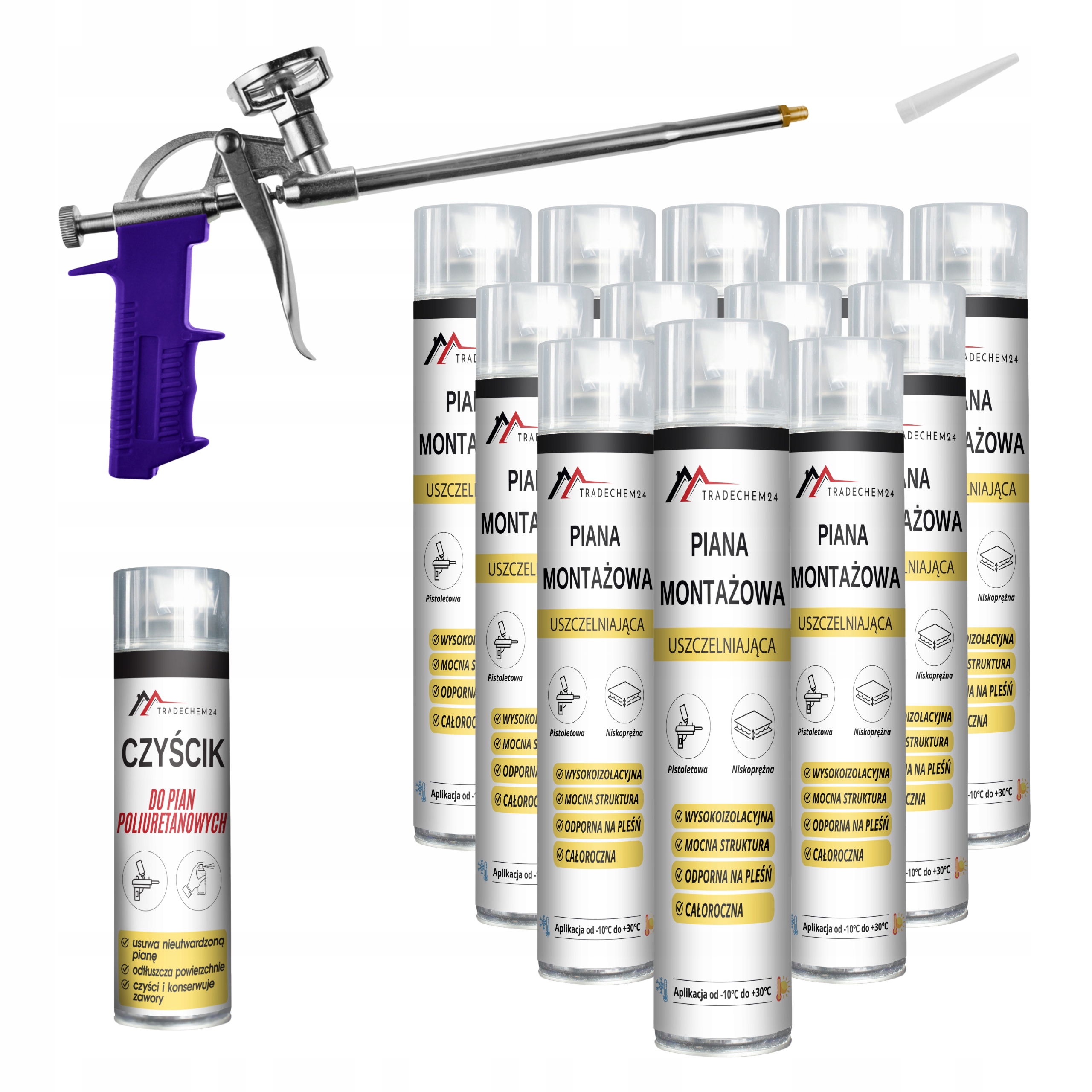 Montážní Pěna Nízkotlaká Pistolová Pěna Čistič Sada Pistolí