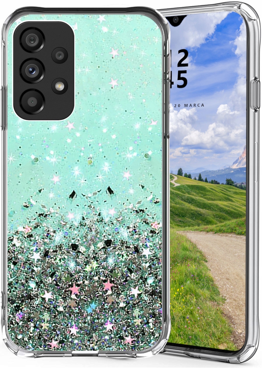 

Etui do Samsung A23 5G Glitter Case Brokat Szkło