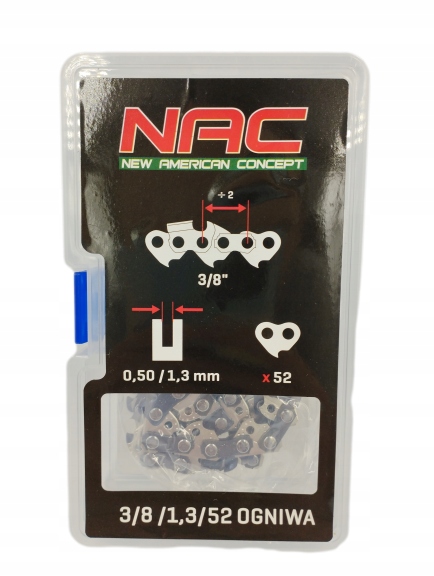 

Łańcuch piły Nac 35cm 14" 3/8 1,3mm 52 ogniwa