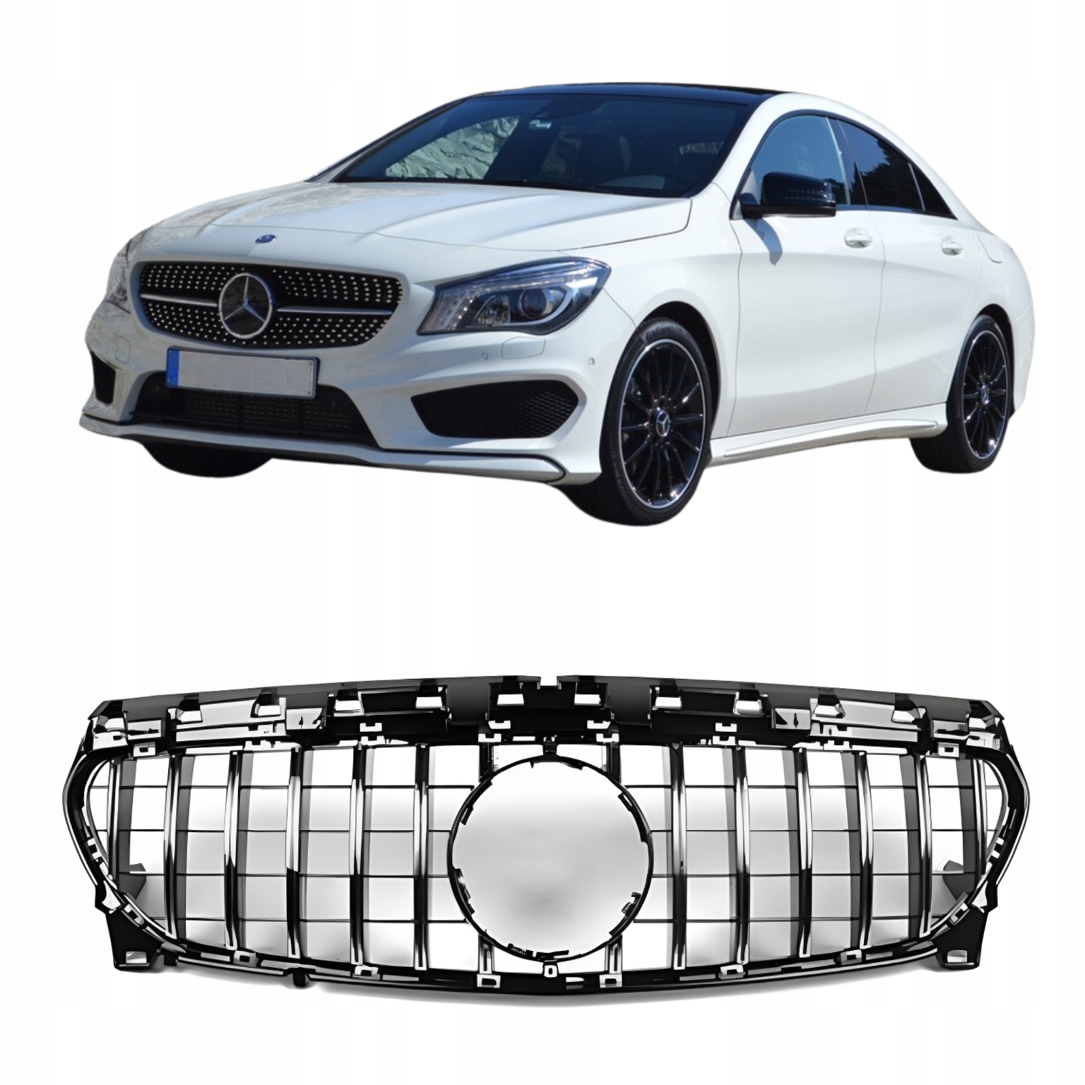 Predný Nárazník Atrapa Mercedes-benz Cla W117 2014-2019 Panamerická Chromová