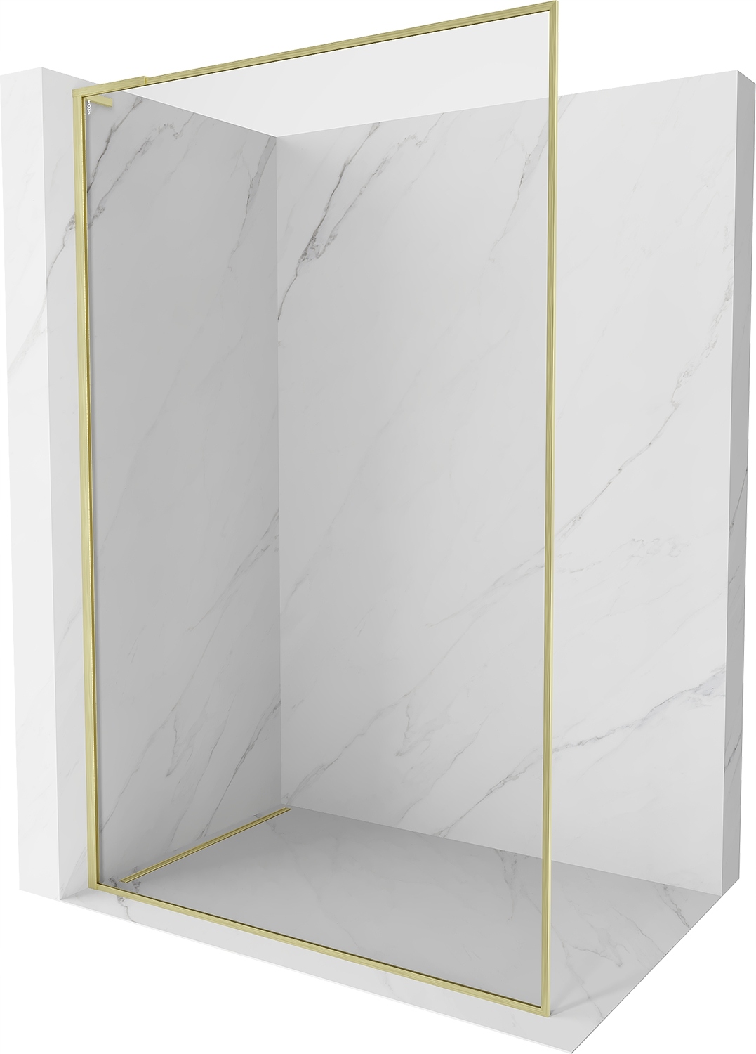 Mexen Kioto-XF L Sprchová stěna Walk-in 100x202 cm, zlatý kartáčovaný