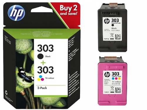 HP 303 Pack 2 Black Ink Cartridges + Three Colors HP Envy HP Tango 3YM92AE