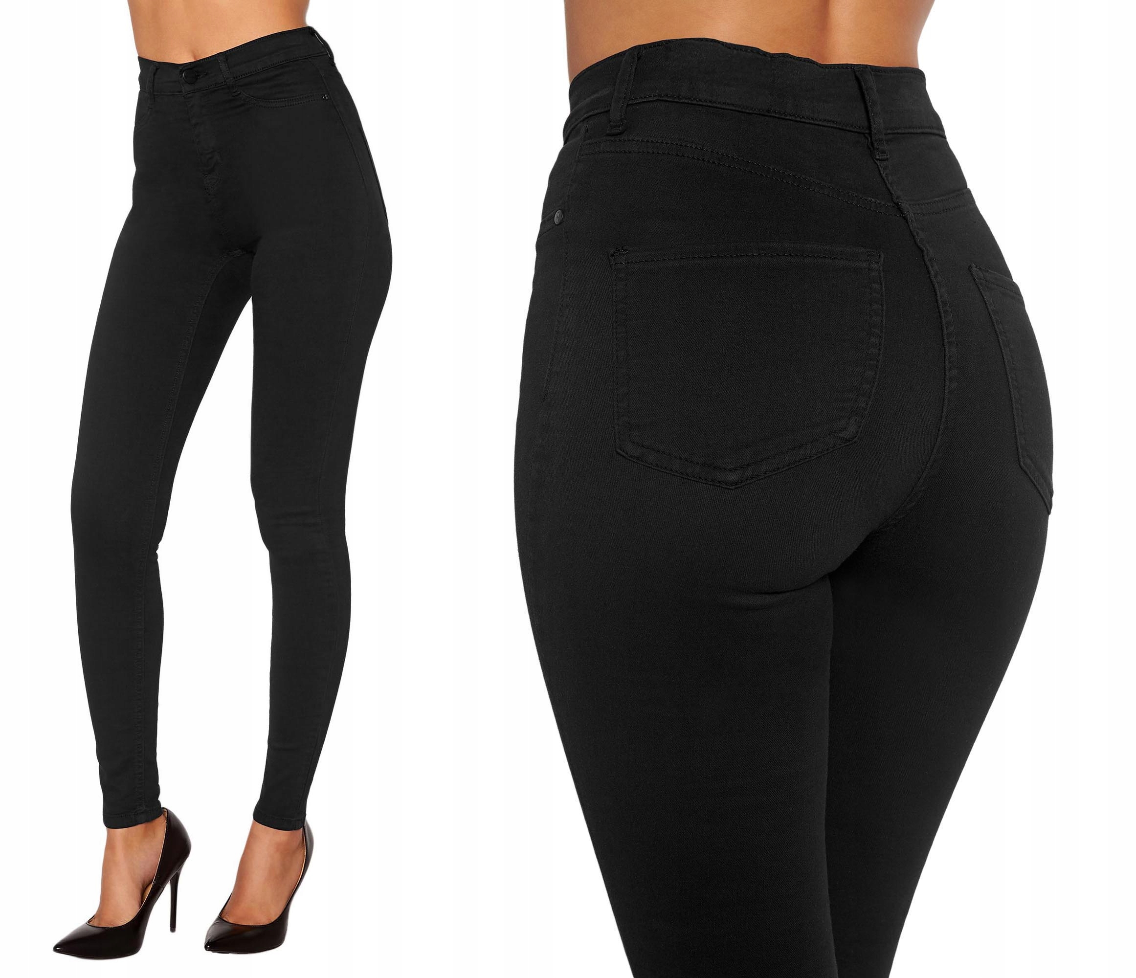 Klasyczne Spodnie Modelujące Wysoki Stan Czarne Z Wysokim Stanem