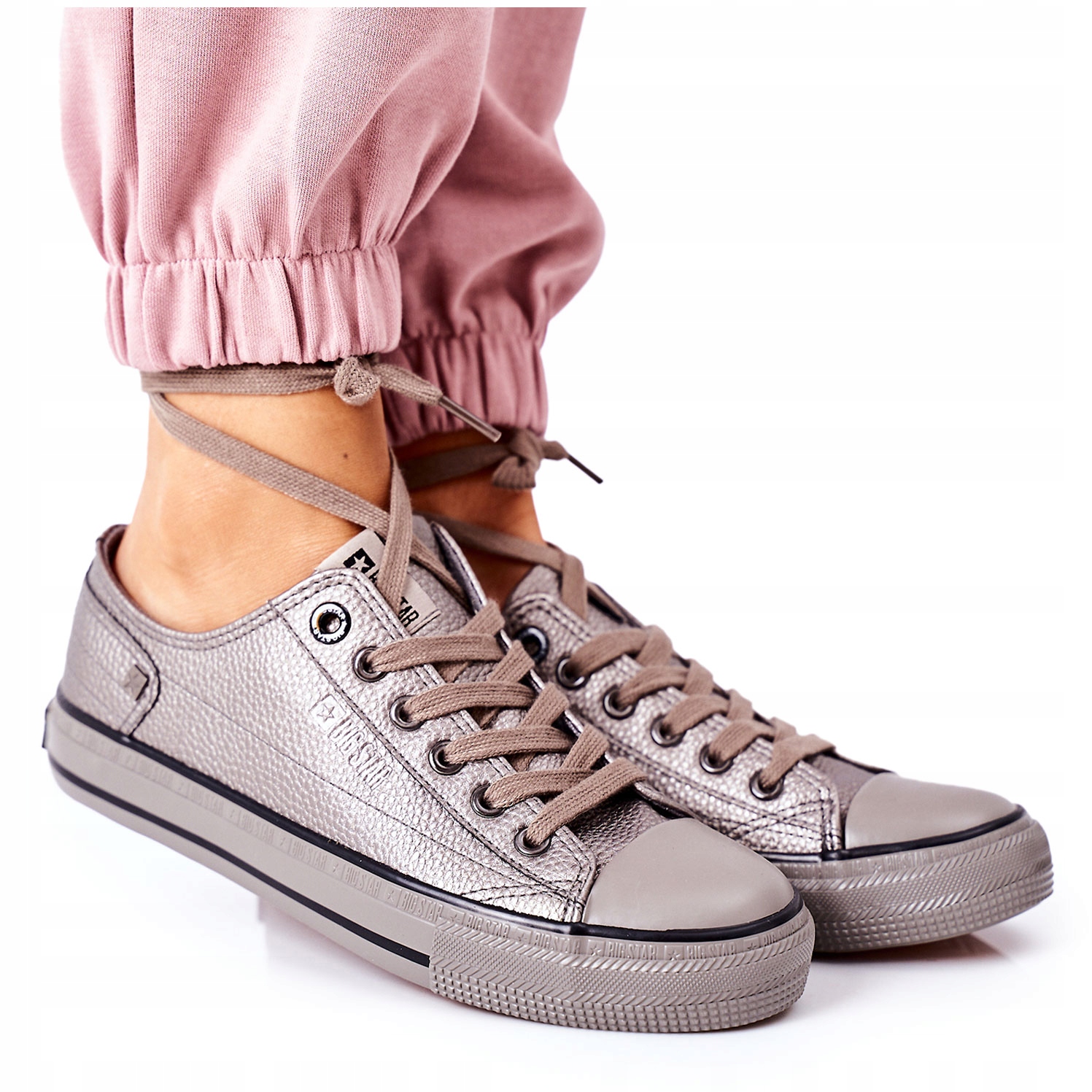 

Skórzane Trampki Big Star II274003 Grafitowe 36