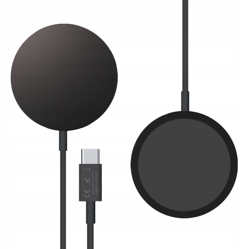 Ładowarka magnetyczna do MagSafe iPhone indukcyjna Qi 15W, czarna