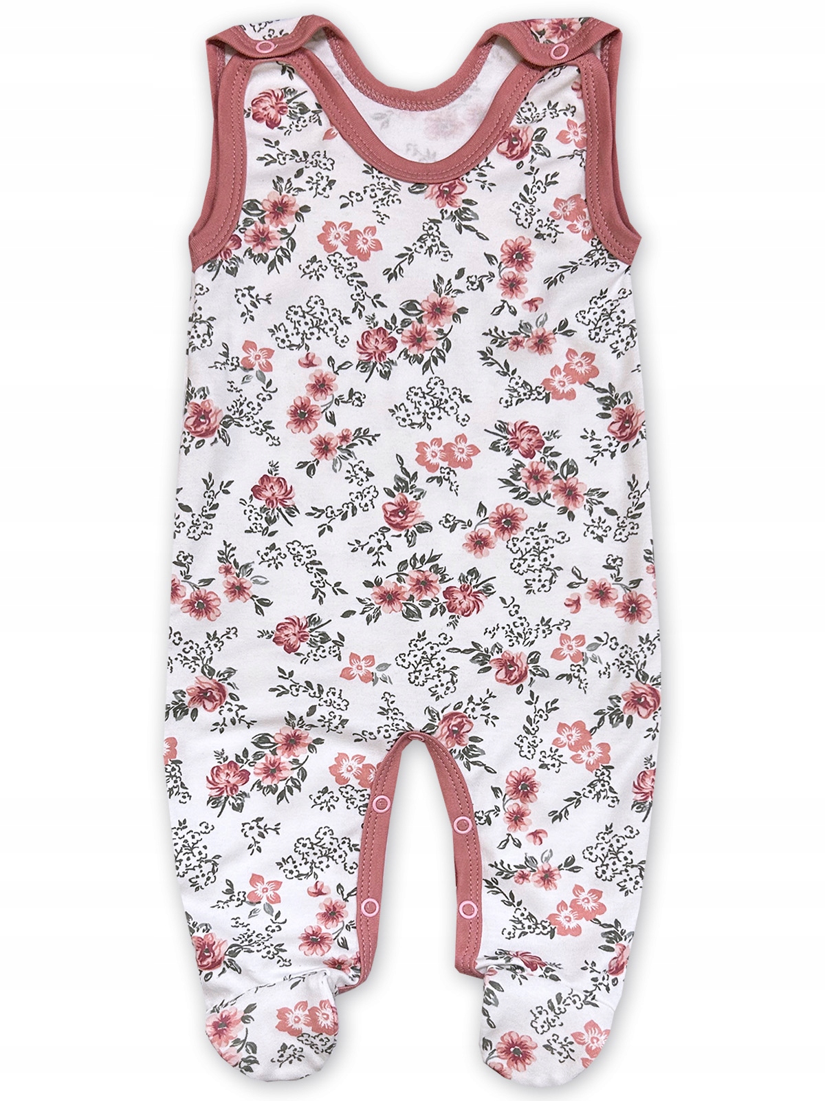 ŚPIOCHY śpioszki ROZPINANE 56 PIŻAMKA niemowlęca PAJAC w RÓŻE