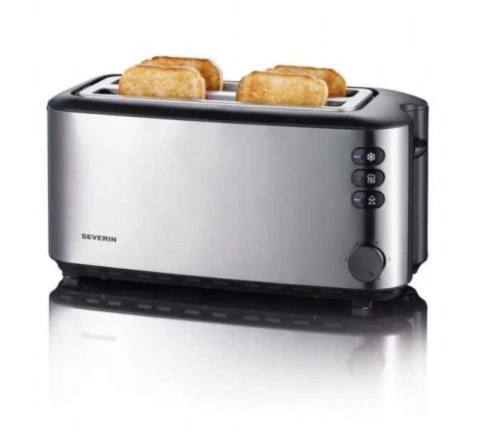 SEVERIN Toster Długi Na 4 Kromki Z Podgrzewaczem 1400W Czarny Stal — miniatura 16
