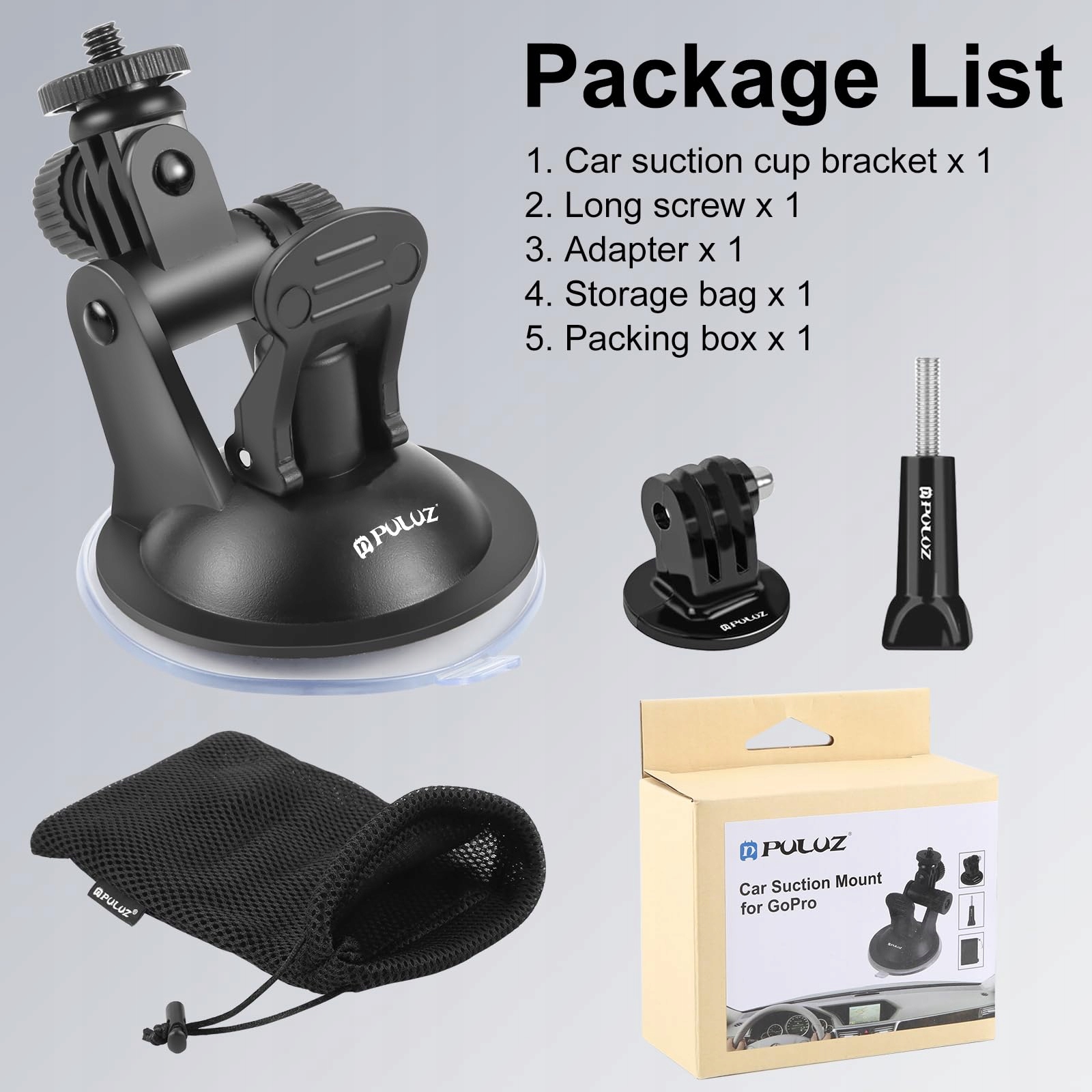 Uchwyt Przyssawkowy Do Kamery Sportowej GoPro DJI Osmo Szyba Auto PULUZ — miniatura 7