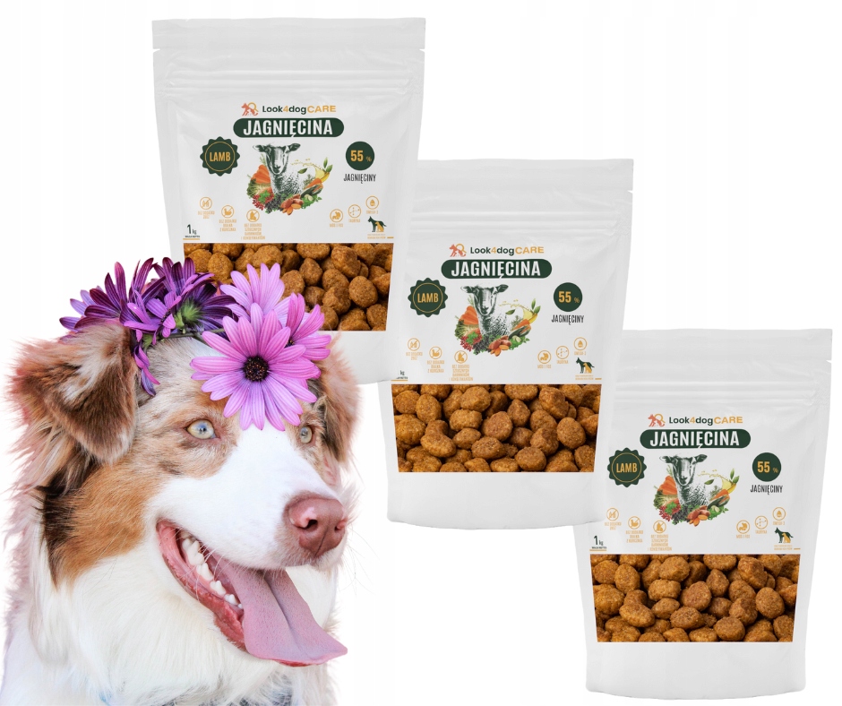 Levně Krmivo pro psy Look4dog Care Jehněčí s Superfoods bez obilovin 3x1kg