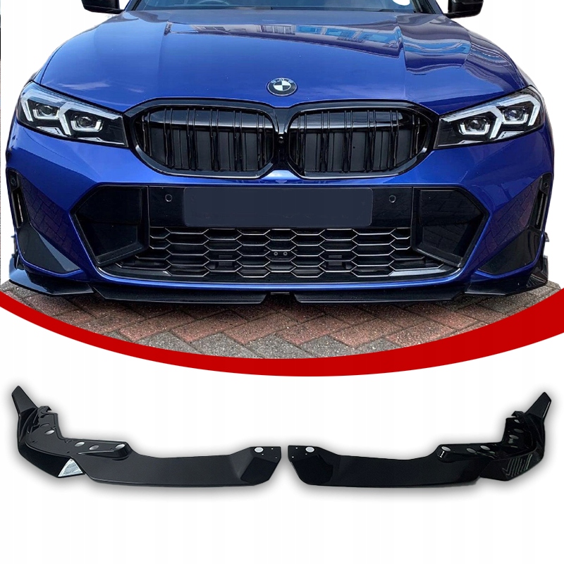 Bmw G20 G21 LCI Polift Přední Splitter Nástavec Mperformance Černý Lesk
