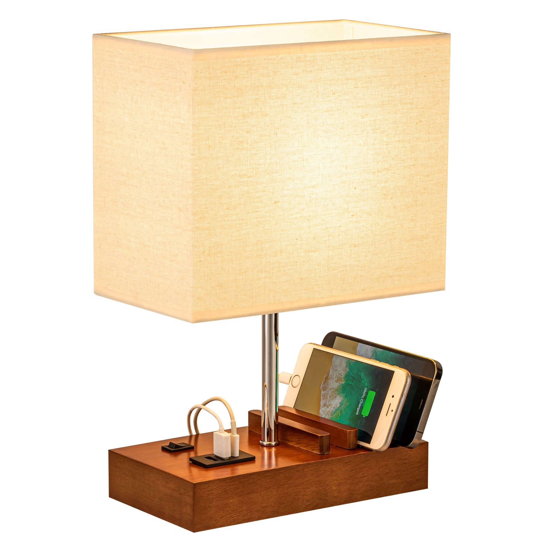 DREAMHOLDER Lampa Stołowa USB 3 Porty Telefon Stojak Nowoczesna Lampa — miniatura 2