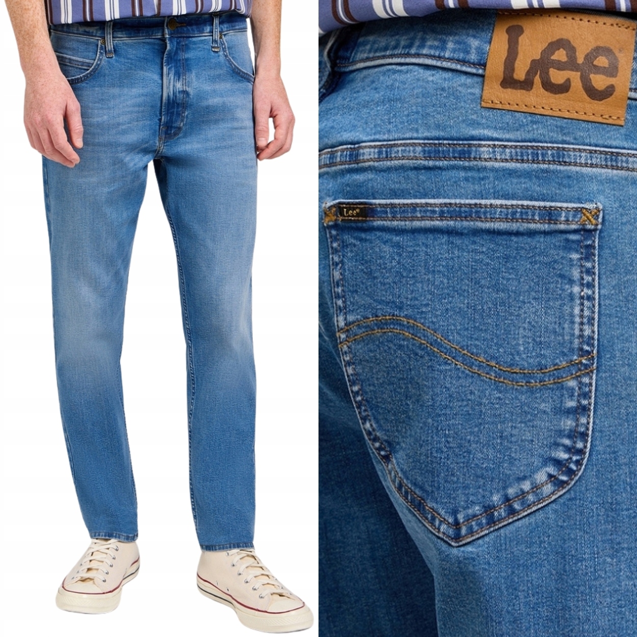 Lee Rider slim Carrier Blue Džíny lehce přiléhavé džínové kalhoty W34 L32