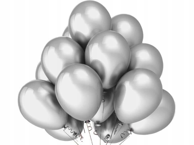 

Balony metaliczne silver 10'' - 100szt