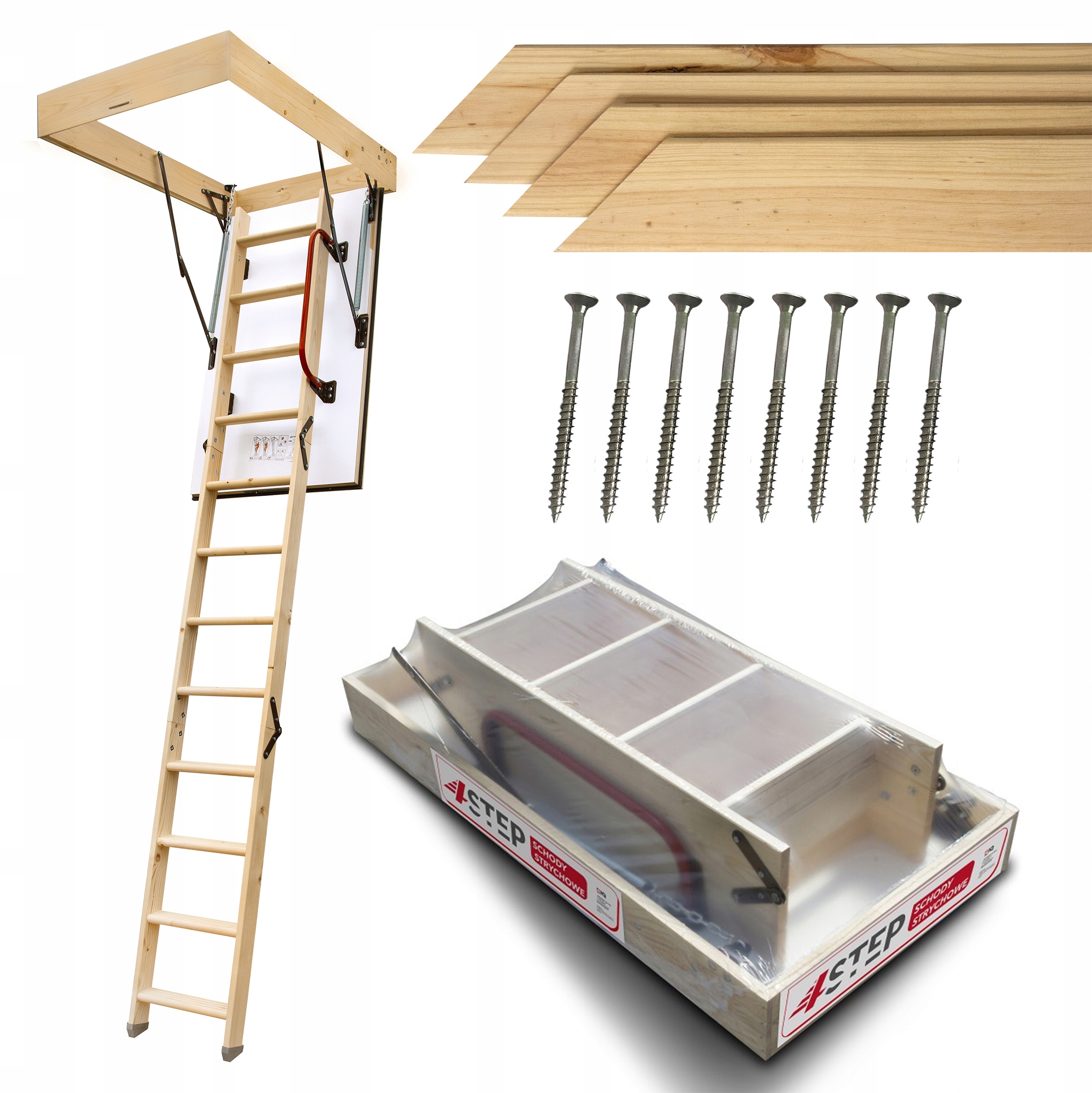 Půdní schody Extra 46 mm 120x60 60x120 Výlez Šrouby Lišty Zesta