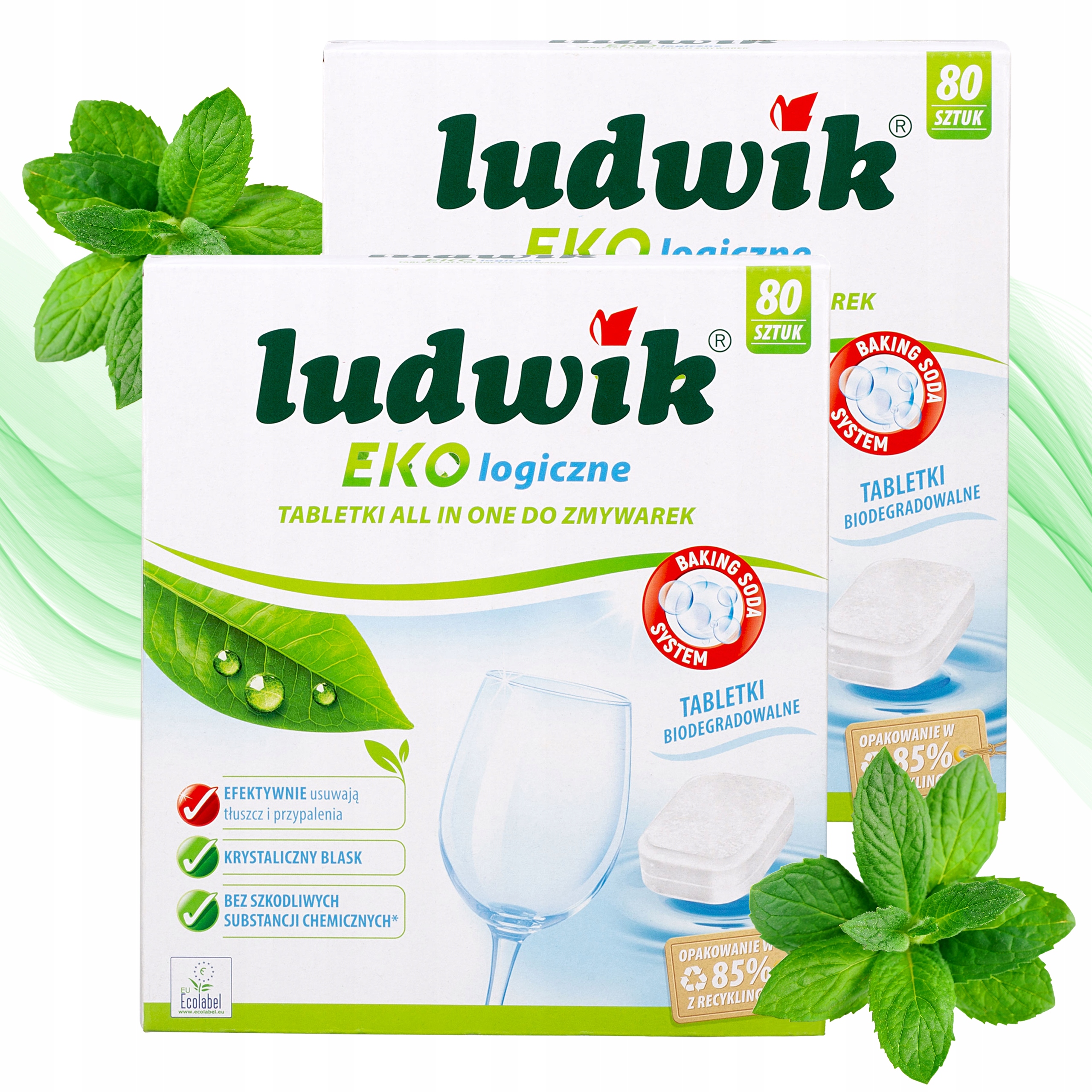 Levně Tablety do myčky Ludwik ekologické All in One 2 x 80ks Eco