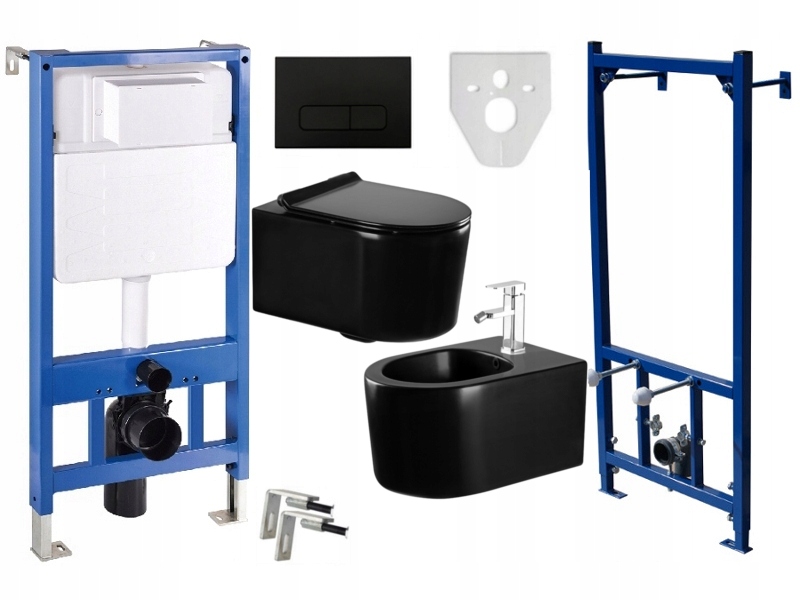 

Mexen Sofia Stelaż Miska Wc Czarna Mat Deska Bidet