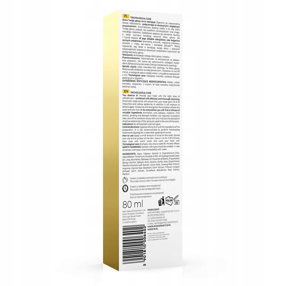 Apis - Trichological Care - Trychologiczny Peeling Do Skóry Głowy 80ml Marka Apis
