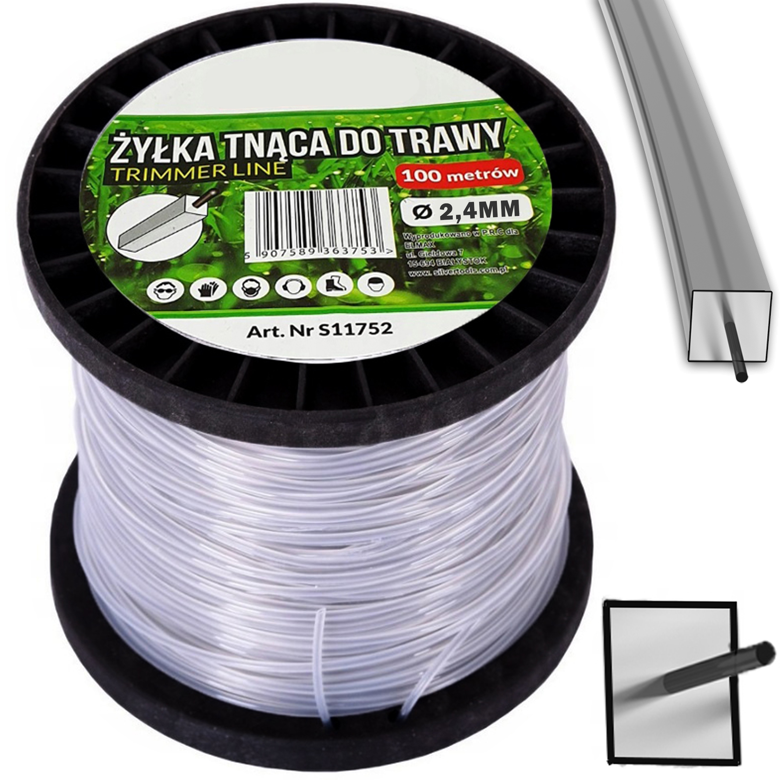 

Żyłka Kosy Wzmacniana Z Drutem 2,4MM 100M Zbrojona