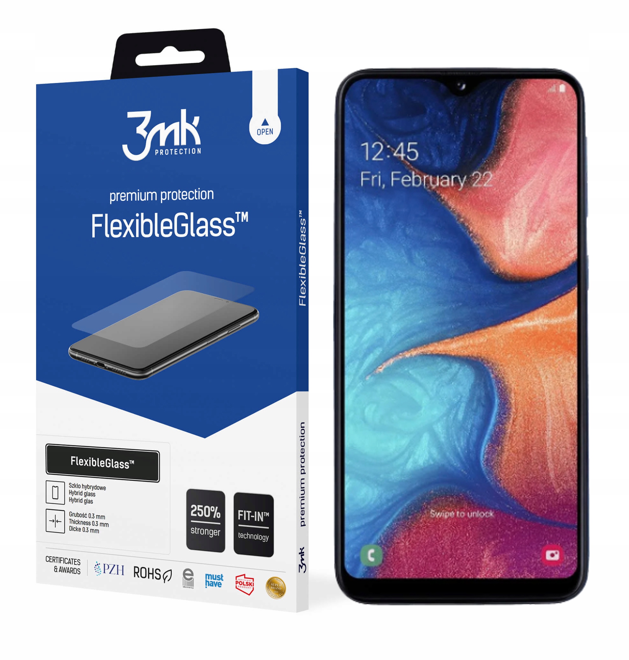 

Szkło hybrydowe 3MK FlexibleGlass do Samsung A20e
