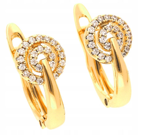 

Kolczyki złote z cyrkonią stal chirurgiczna