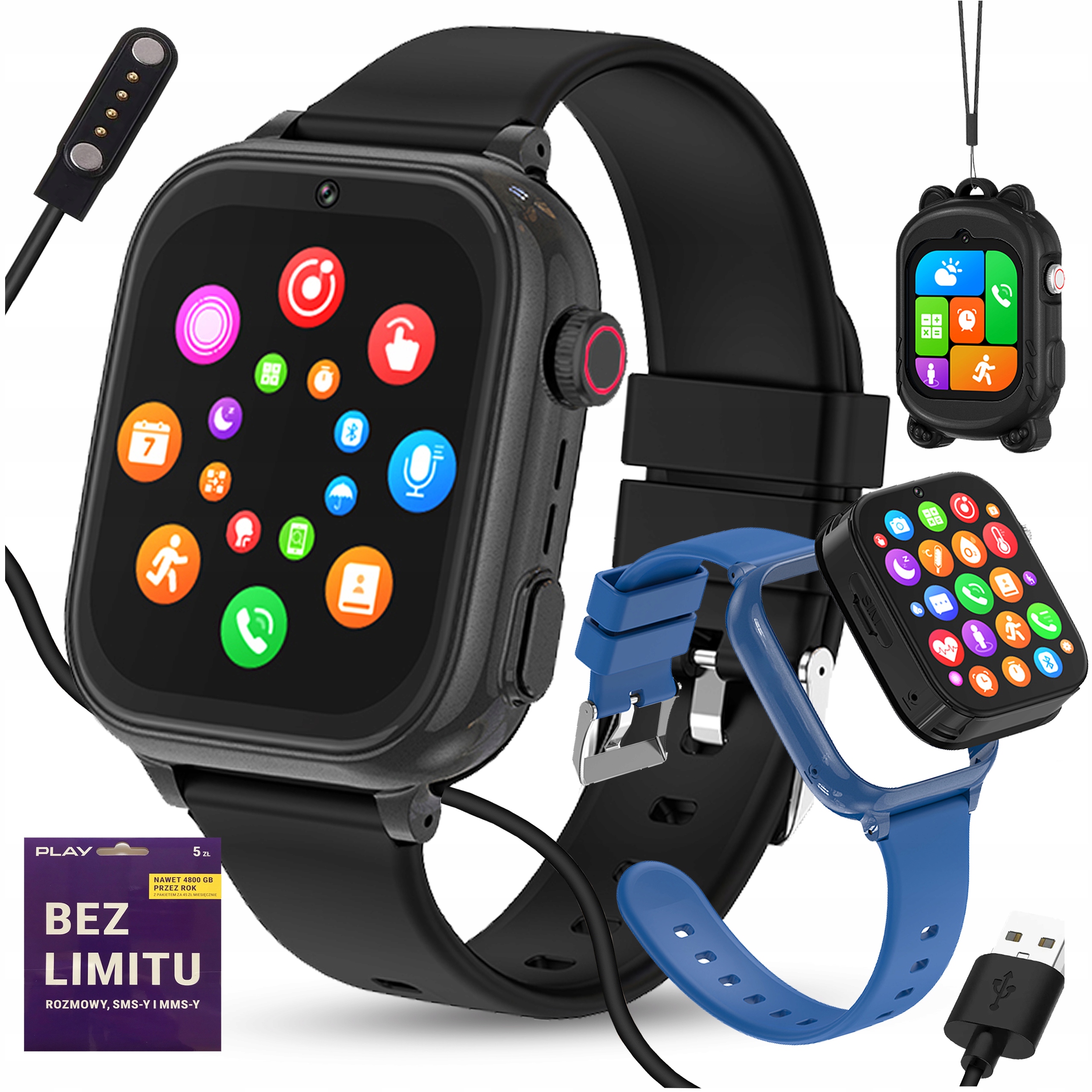 Smart hodinky pre deti WonderWatch T15 čierne