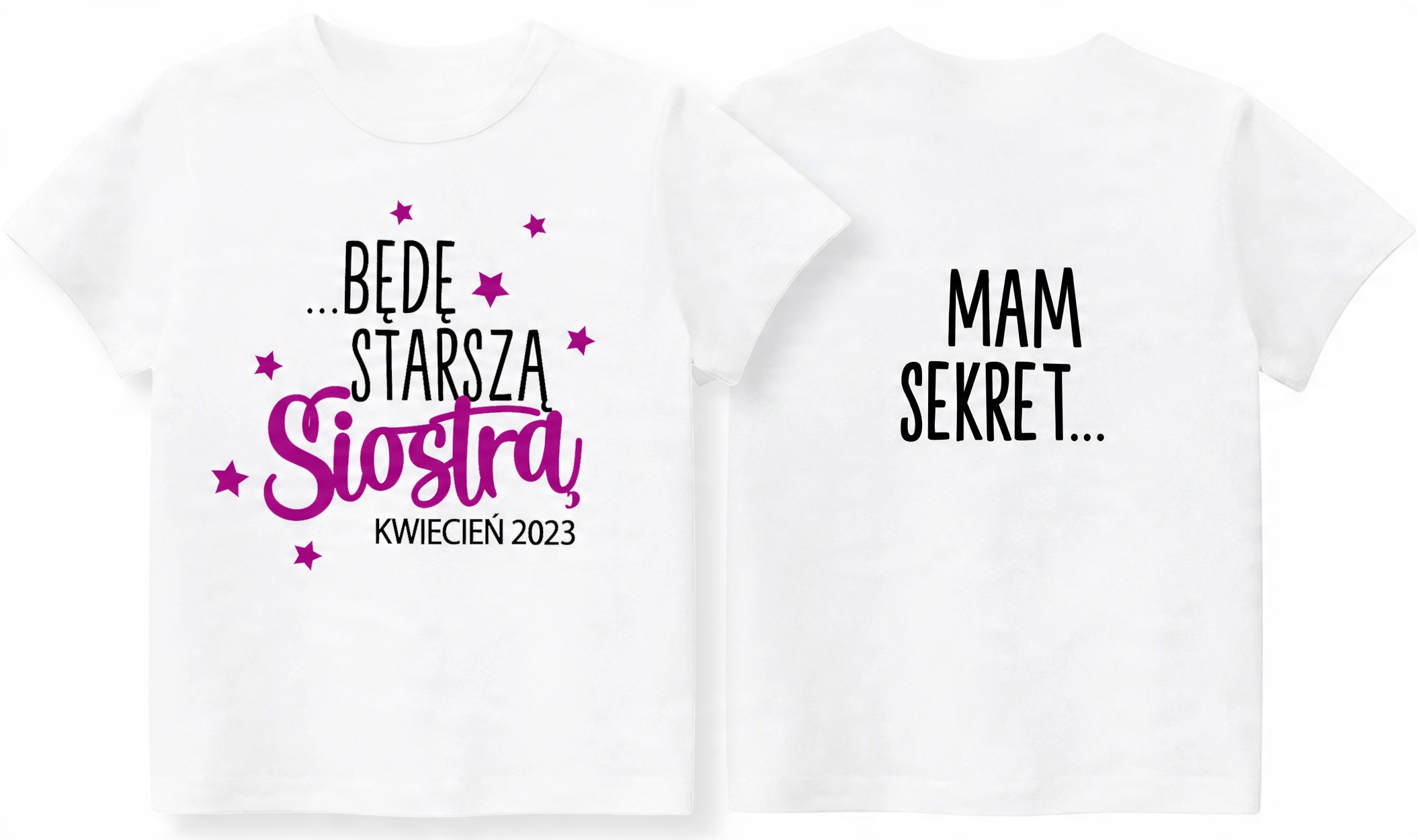 

Koszulka Mam sekret Będę starszą siostrą r. 140