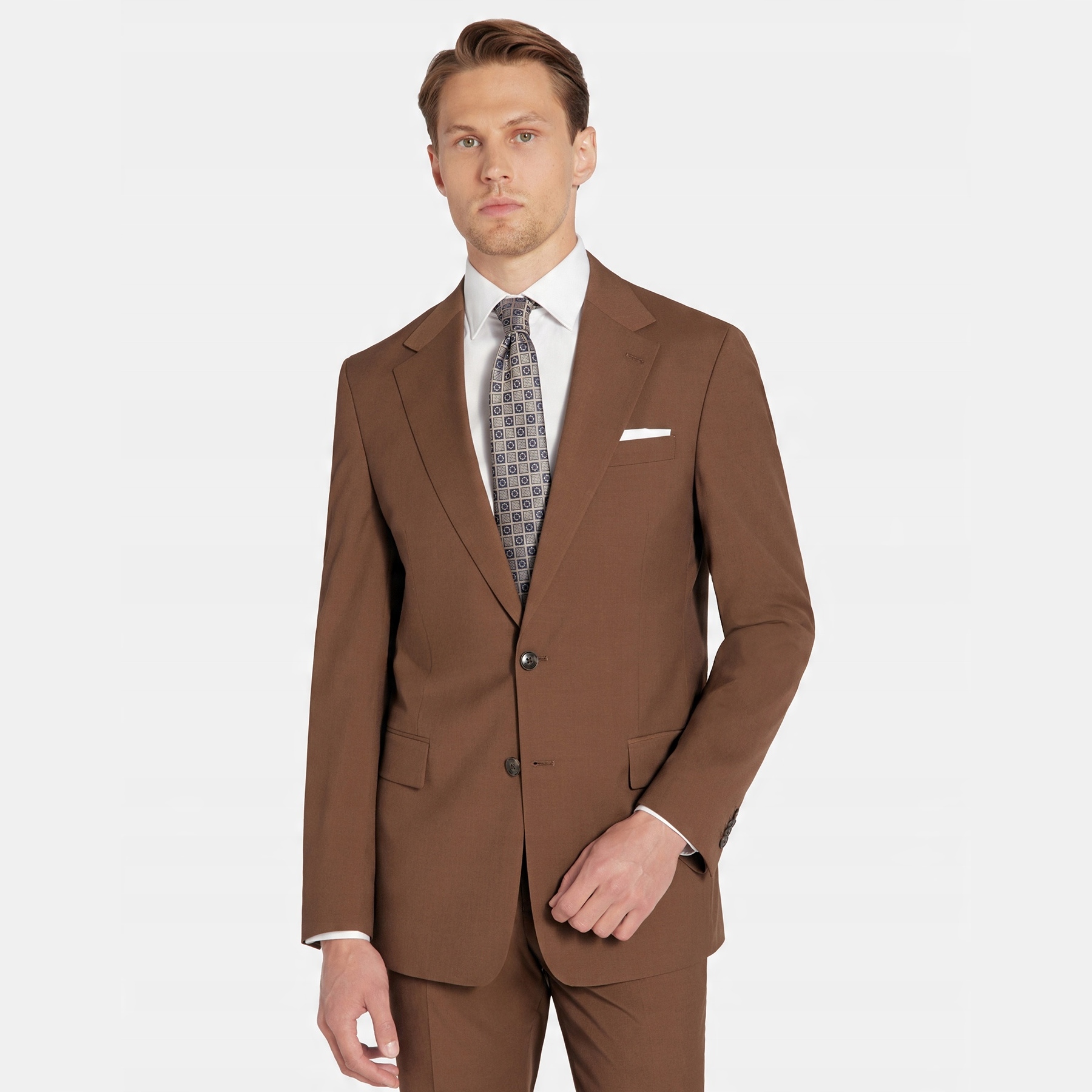 Hnědá hladká sako bunda Na svatební hostina Pako Lorente vel