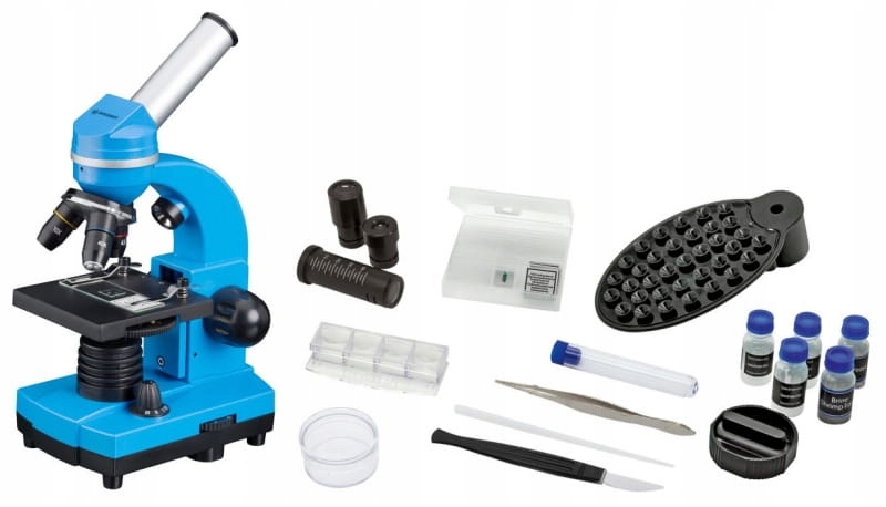 Školský mikroskop Bresser Biolux SEL - modrý